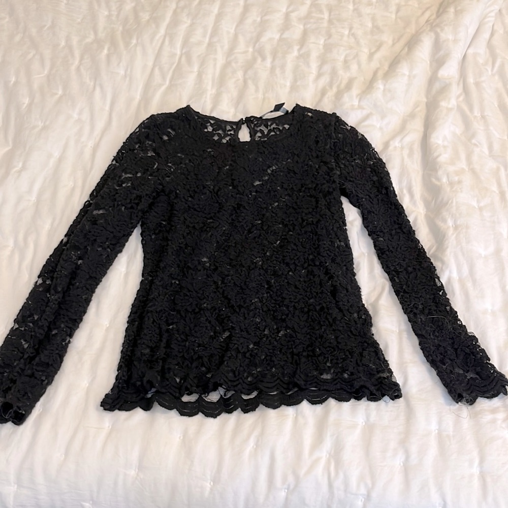 Forever 21 black lace layering top in size S
